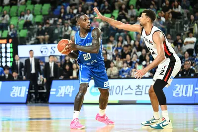대구 한국가스공사와 수원 KT의 대구체육관 경기 장면